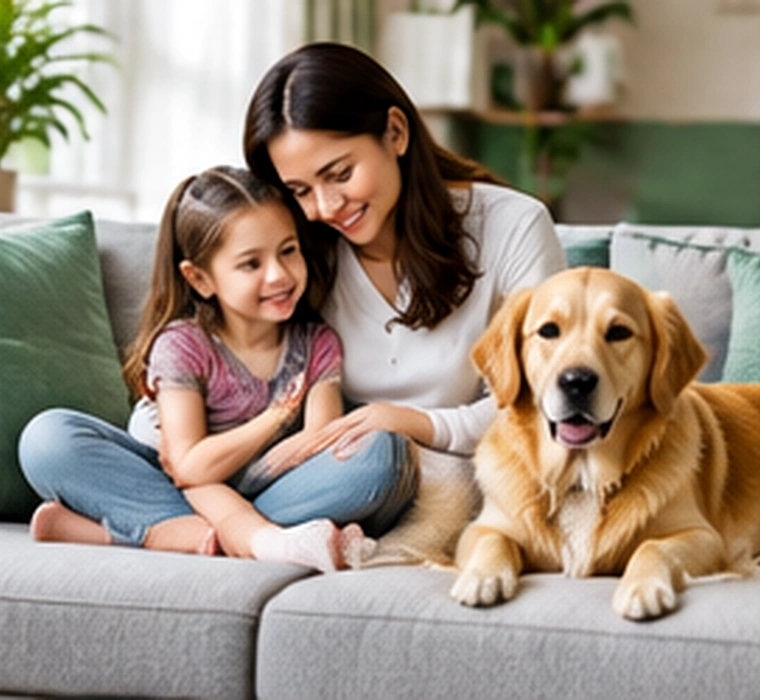 Family enjoying a clean home